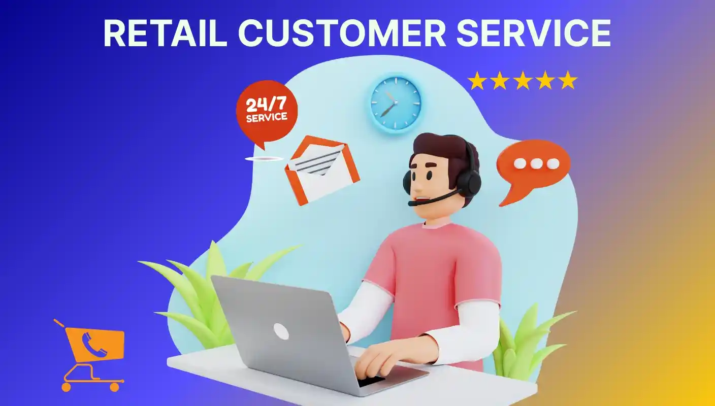 3d illustration retail customer service agent