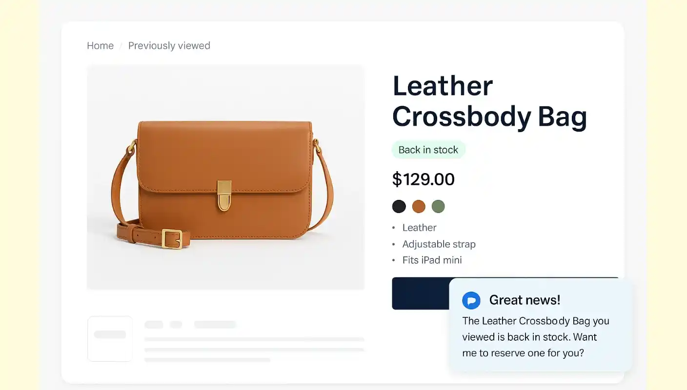 back in stock alert leather crossbody bag