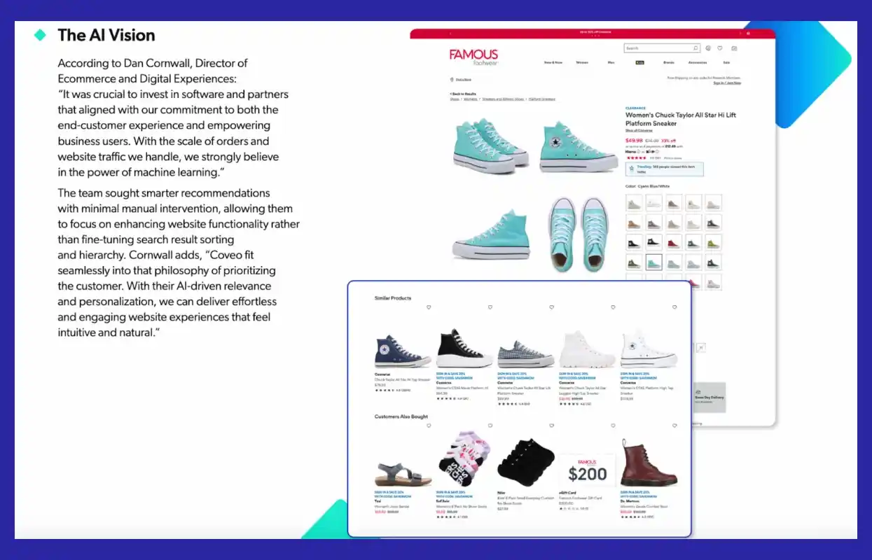 famous footwear ai personalized shopping recommendations