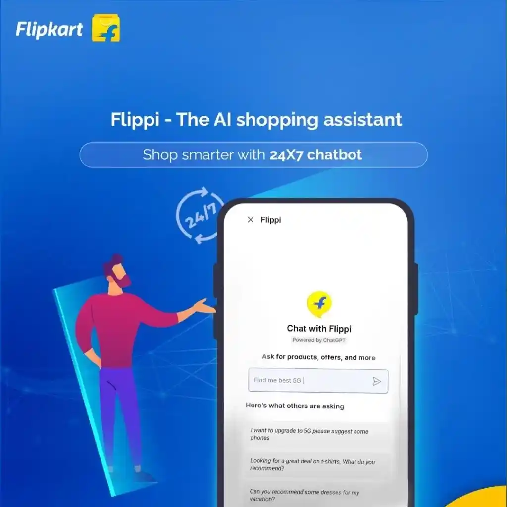 flipkart flippi ai shopping assistant 24/7 chatbot