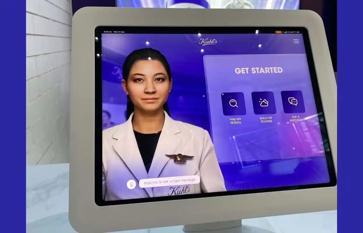 kiehls eve ai digital human consultation kiosk