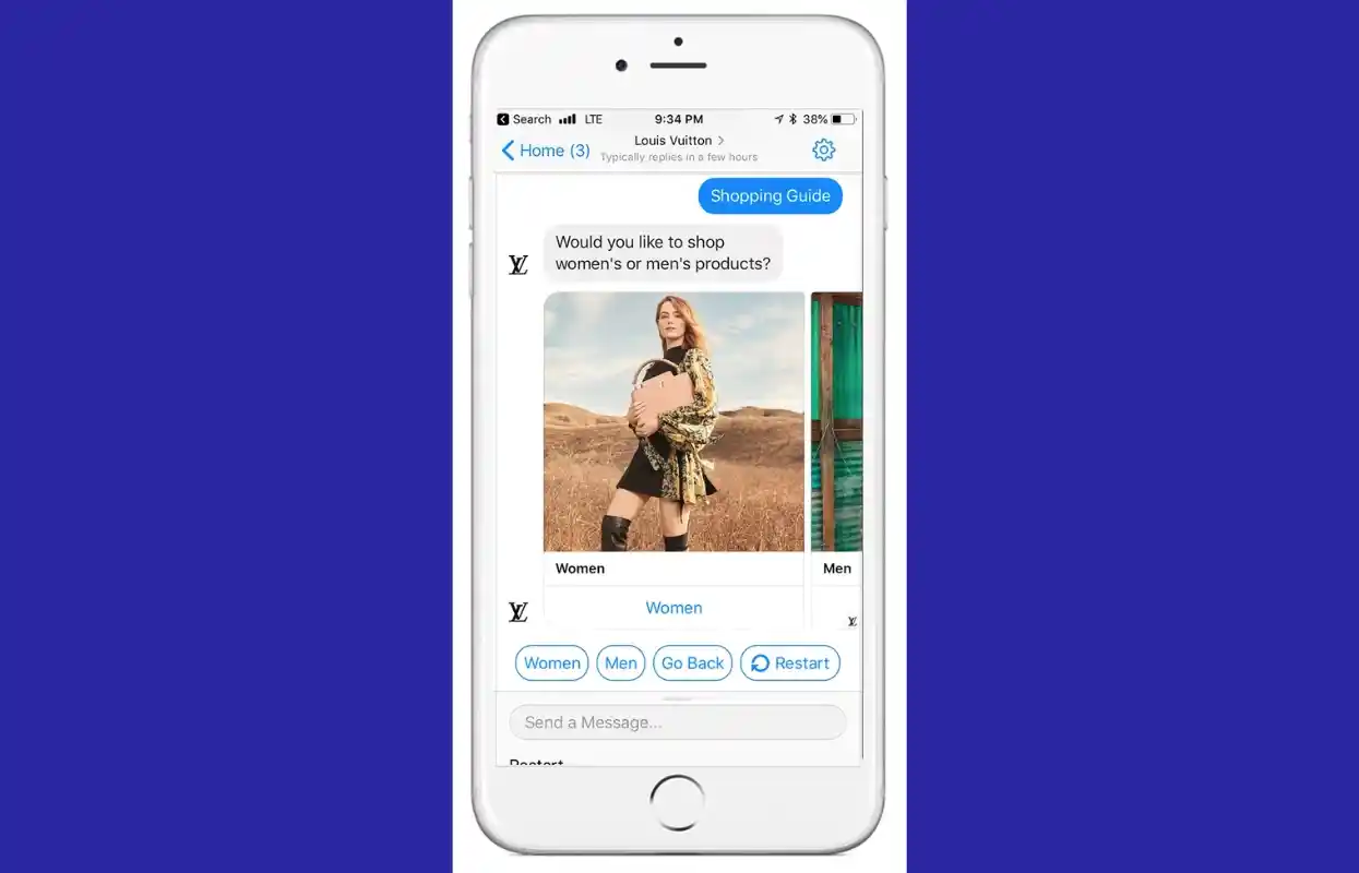 louis vuitton ai chatbot shopping guide example