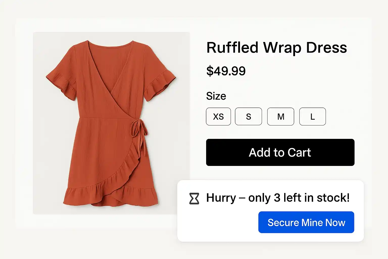 low stock nudge dress only three left