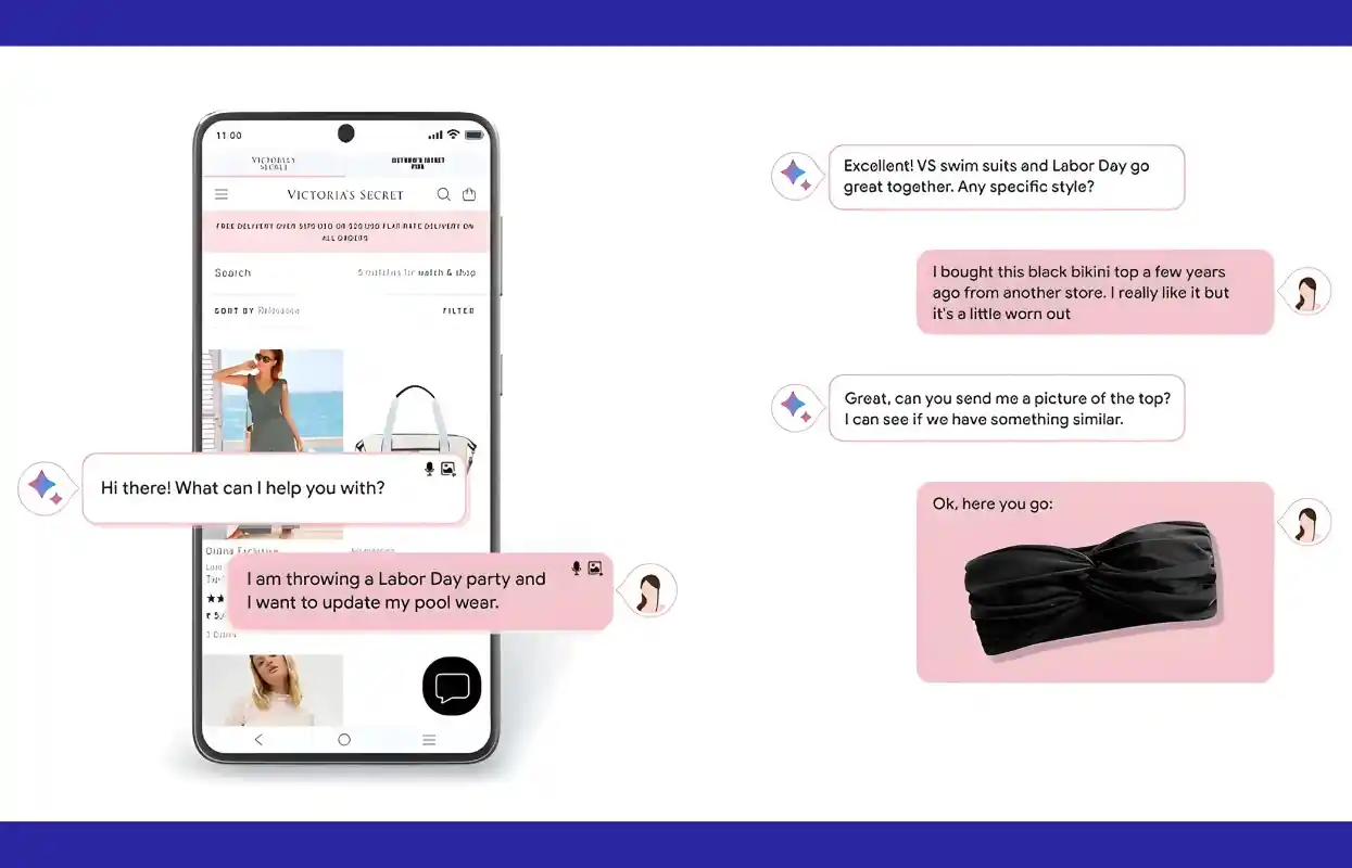 victorias secret ai shopping assistant chat example