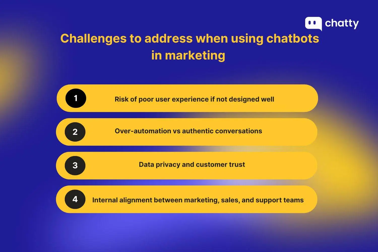 challenges to address when using chatbots in marketing
