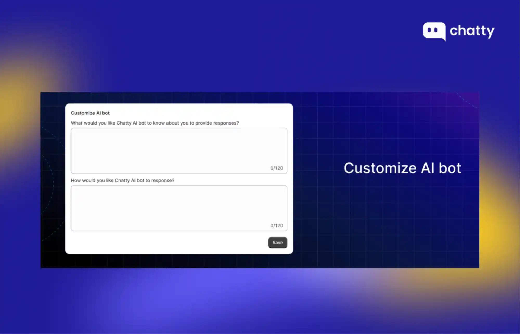 customize ai bot instructions and response style form with chatty