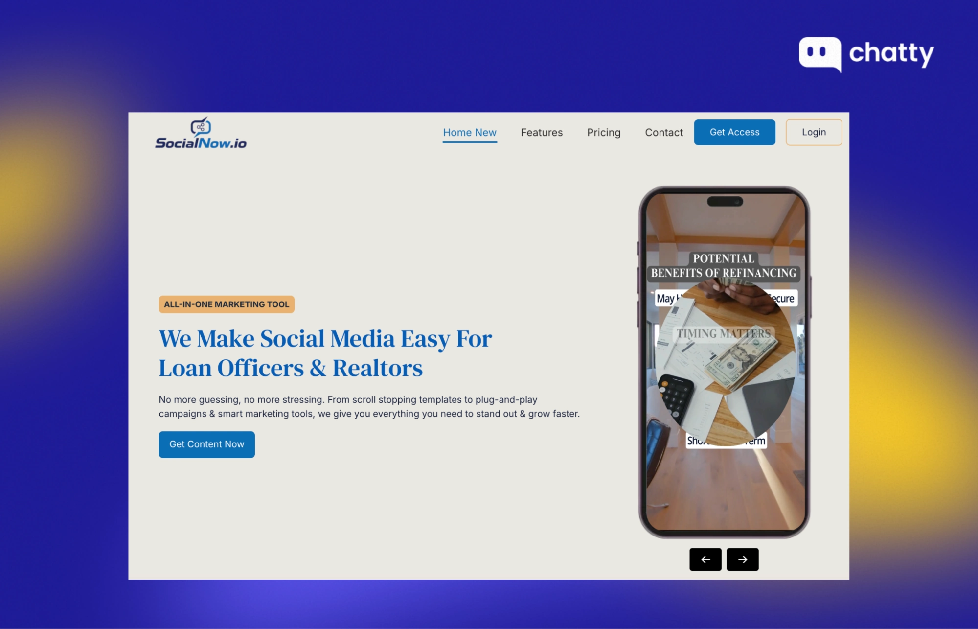 SocialNow AI platform for realtors and loan officers
